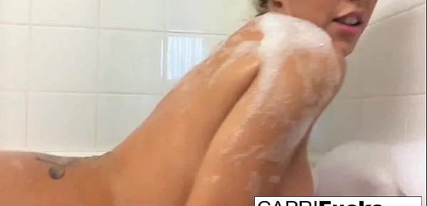 Capri Cavanni shoots a home movie solo with a toy